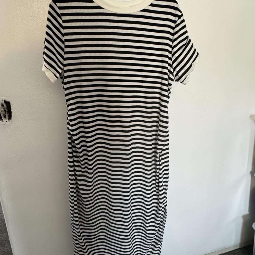 Striped Black and White Dress